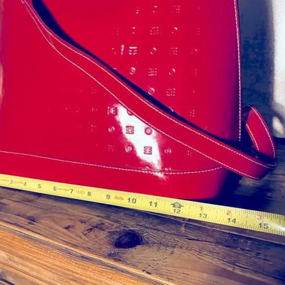 Arcadia Shiny Red Handbag or Shoulder Bag - Picture 4 of 6
